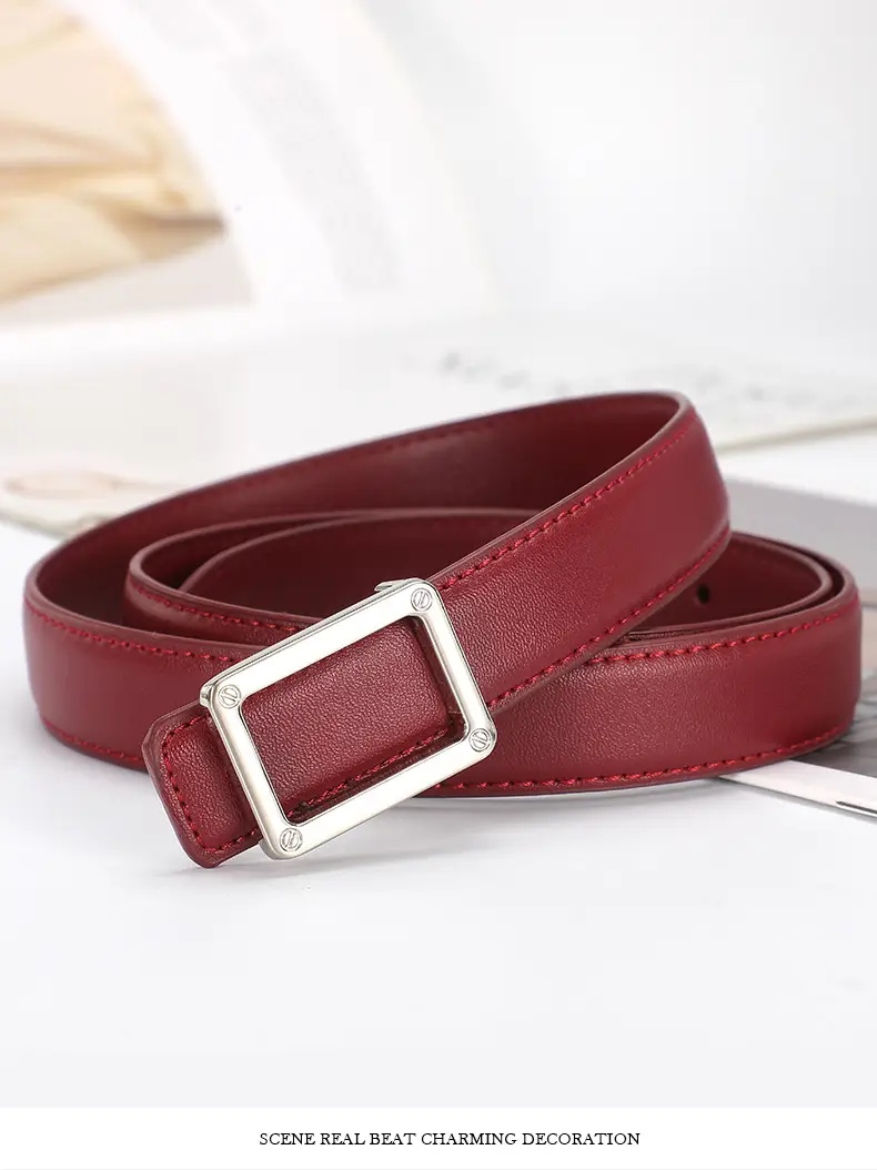 Women Square Leather Belt 2.3cm Fashion Cross Border — feature 14