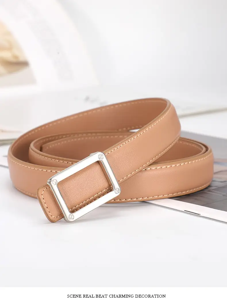Women Square Leather Belt 2.3cm Fashion Cross Border — feature 15