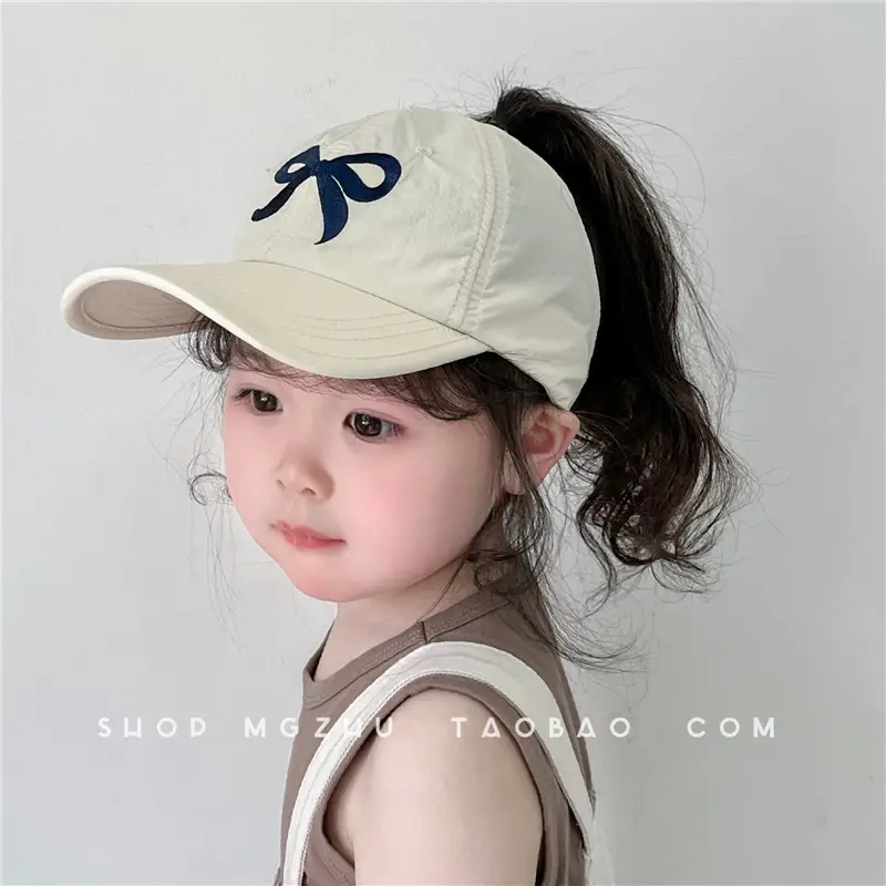 Girls Purple Bow Visor Hat for Sun Protection — feature 1