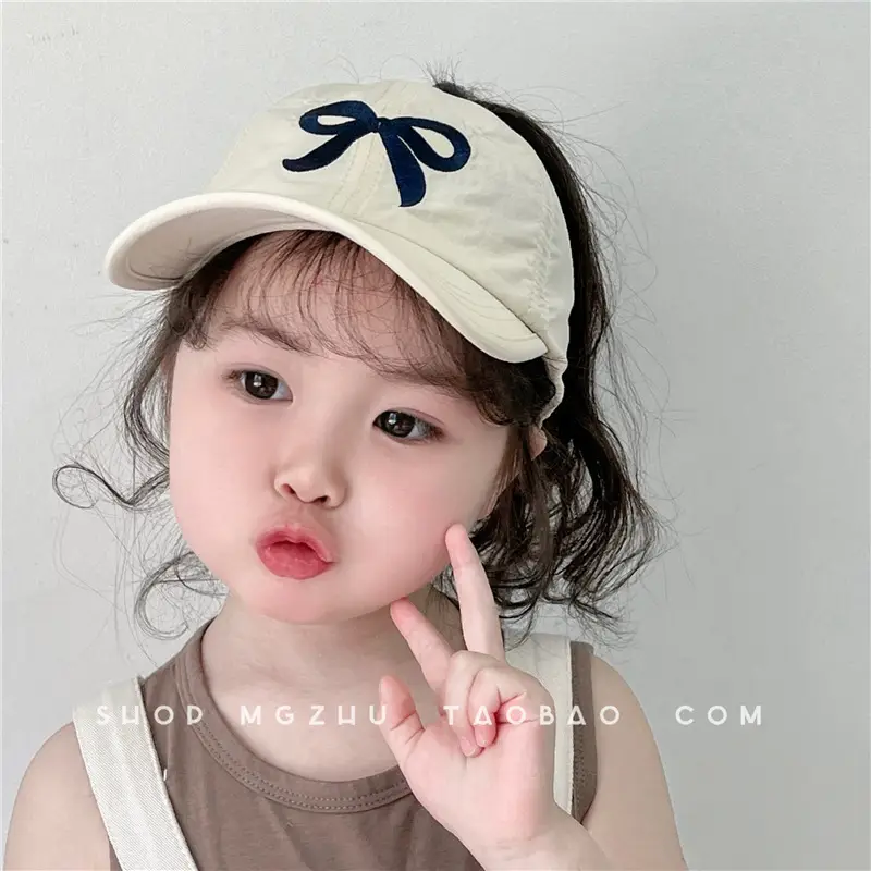 Girls Purple Bow Visor Hat for Sun Protection — feature 2