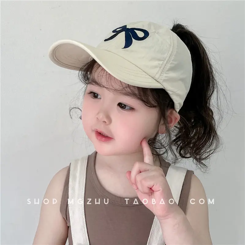 Girls Purple Bow Visor Hat for Sun Protection — feature 3