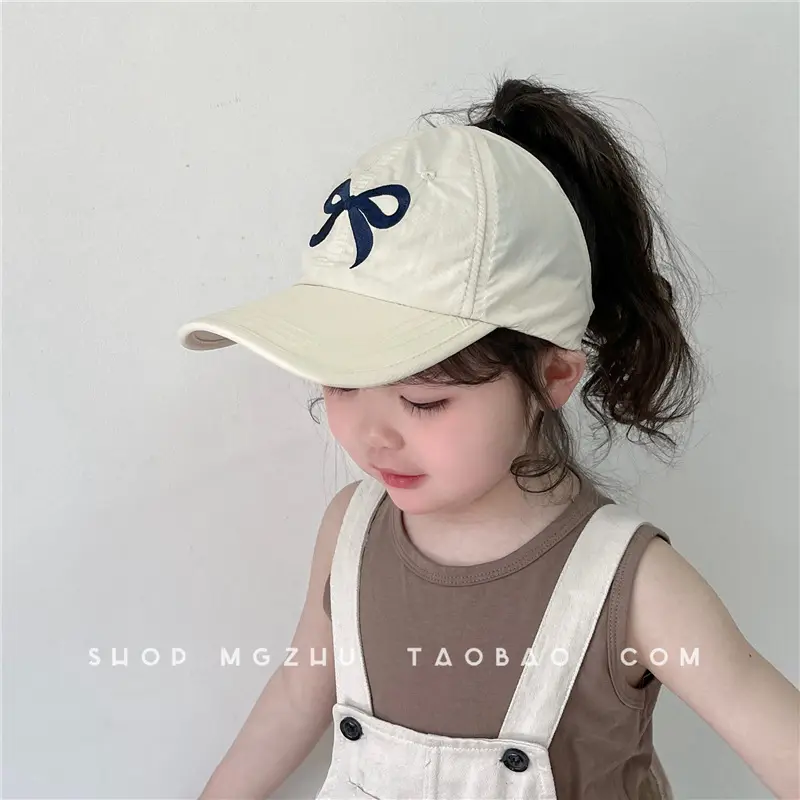 Girls Purple Bow Visor Hat for Sun Protection — feature 4