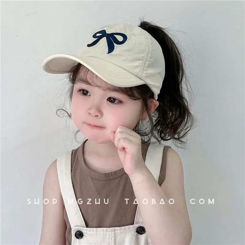 Girls Purple Bow Visor Hat for Sun Protection — feature 5