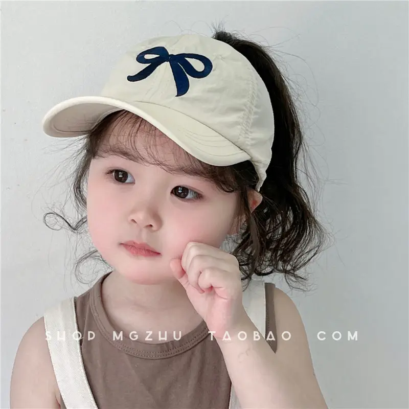 Girls Purple Bow Visor Hat for Sun Protection — feature 9