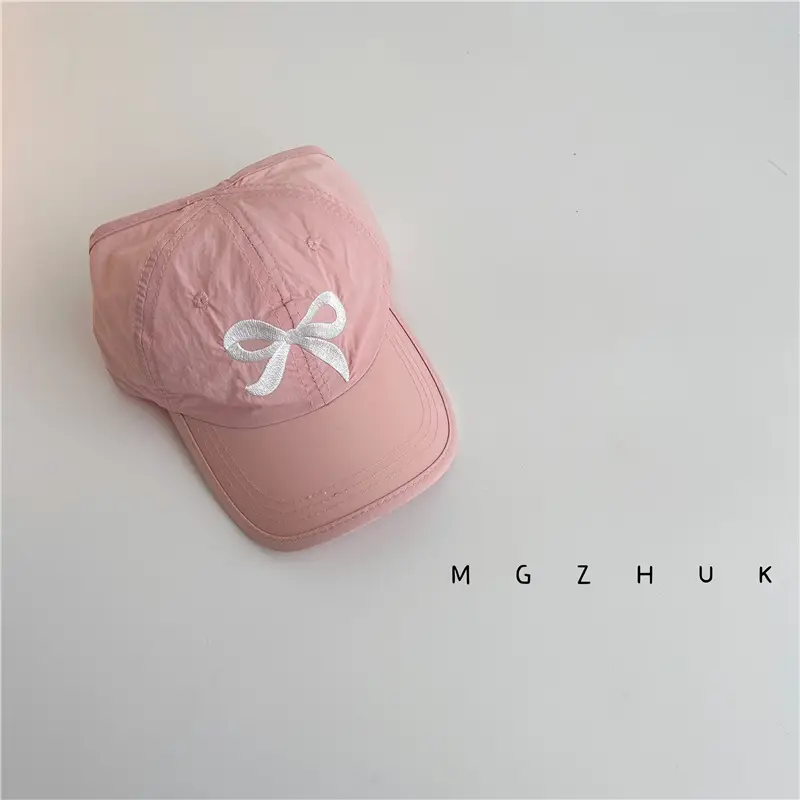 Girls Purple Bow Visor Hat for Sun Protection - Image 4