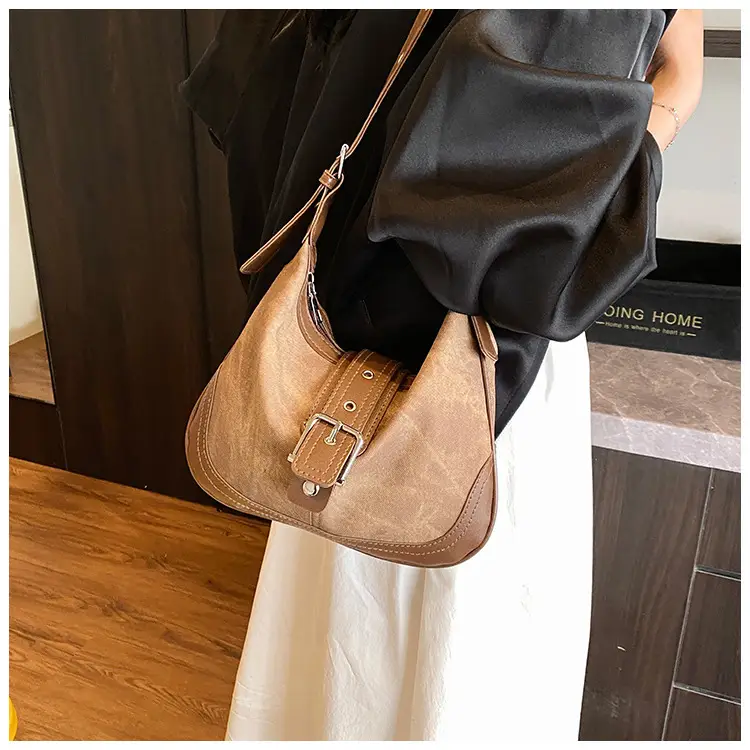 Women Retro Brown Leather Shoulder Bag 2025 — feature 17