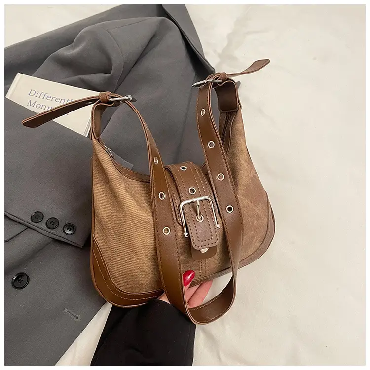 Women Retro Brown Leather Shoulder Bag 2025 - Image 2