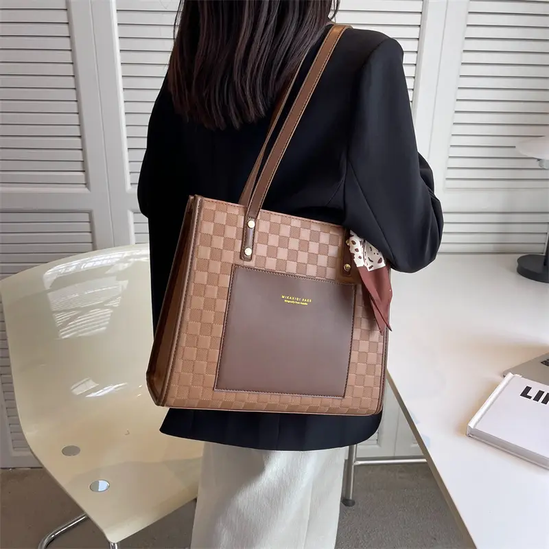Women's Cross-Border Plaid Shoulder Bag Large Capacity - Image 3