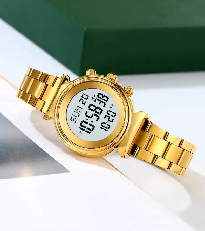 Gold Digital Women's Wristwatch with 180 Display — feature 18