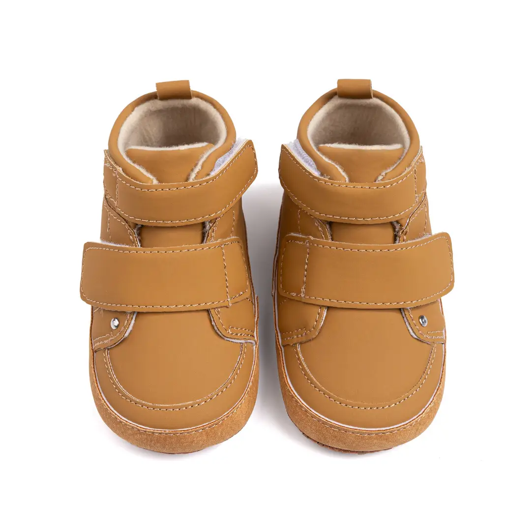 2025 New Baby Boys Casual Shoes High Top Pu Velcro Baby Shoes Cotton Shoes Amazon Wholesale Baby Shoes - Image 6