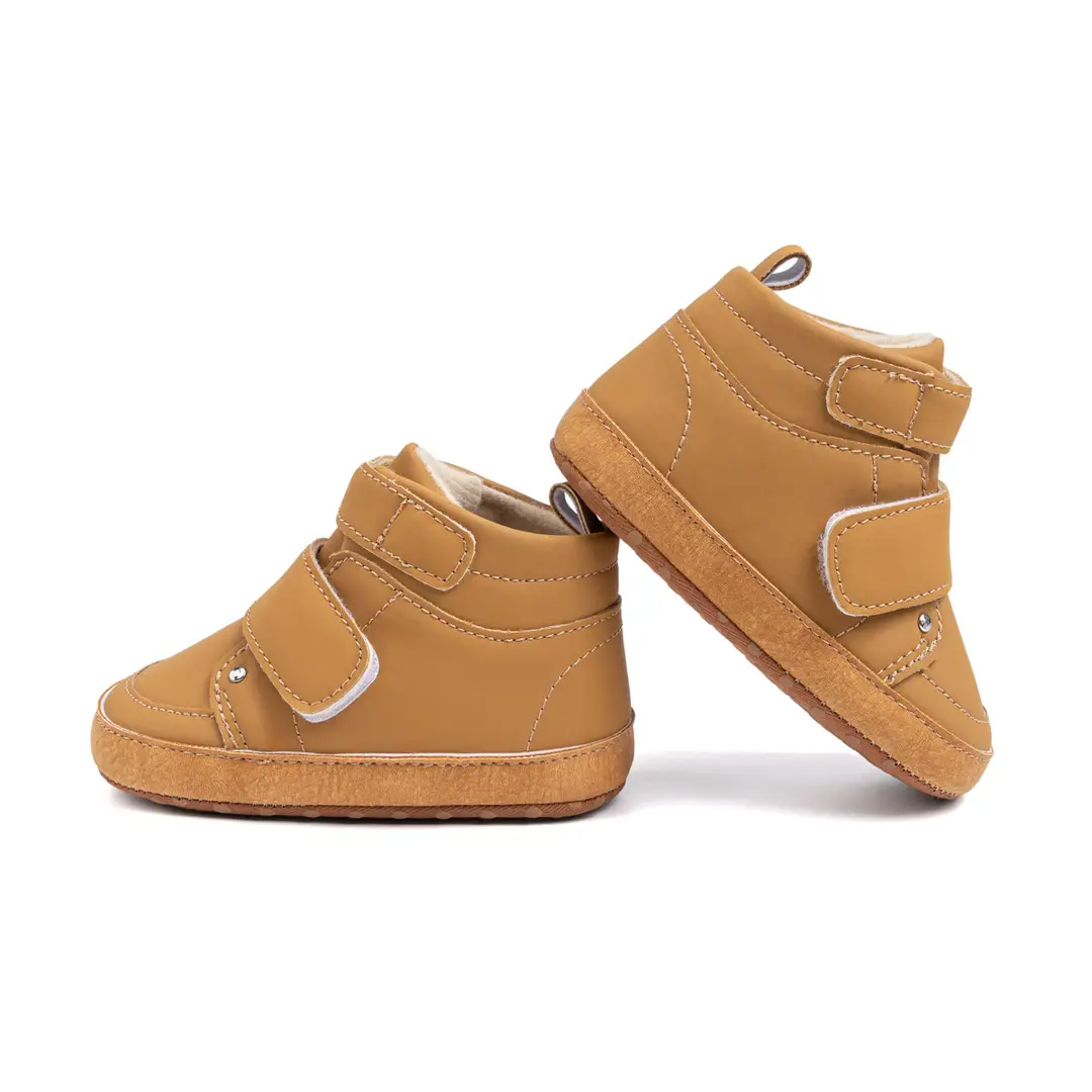 2025 New Baby Boys Casual Shoes High Top Pu Velcro Baby Shoes Cotton Shoes Amazon Wholesale Baby Shoes — feature 12