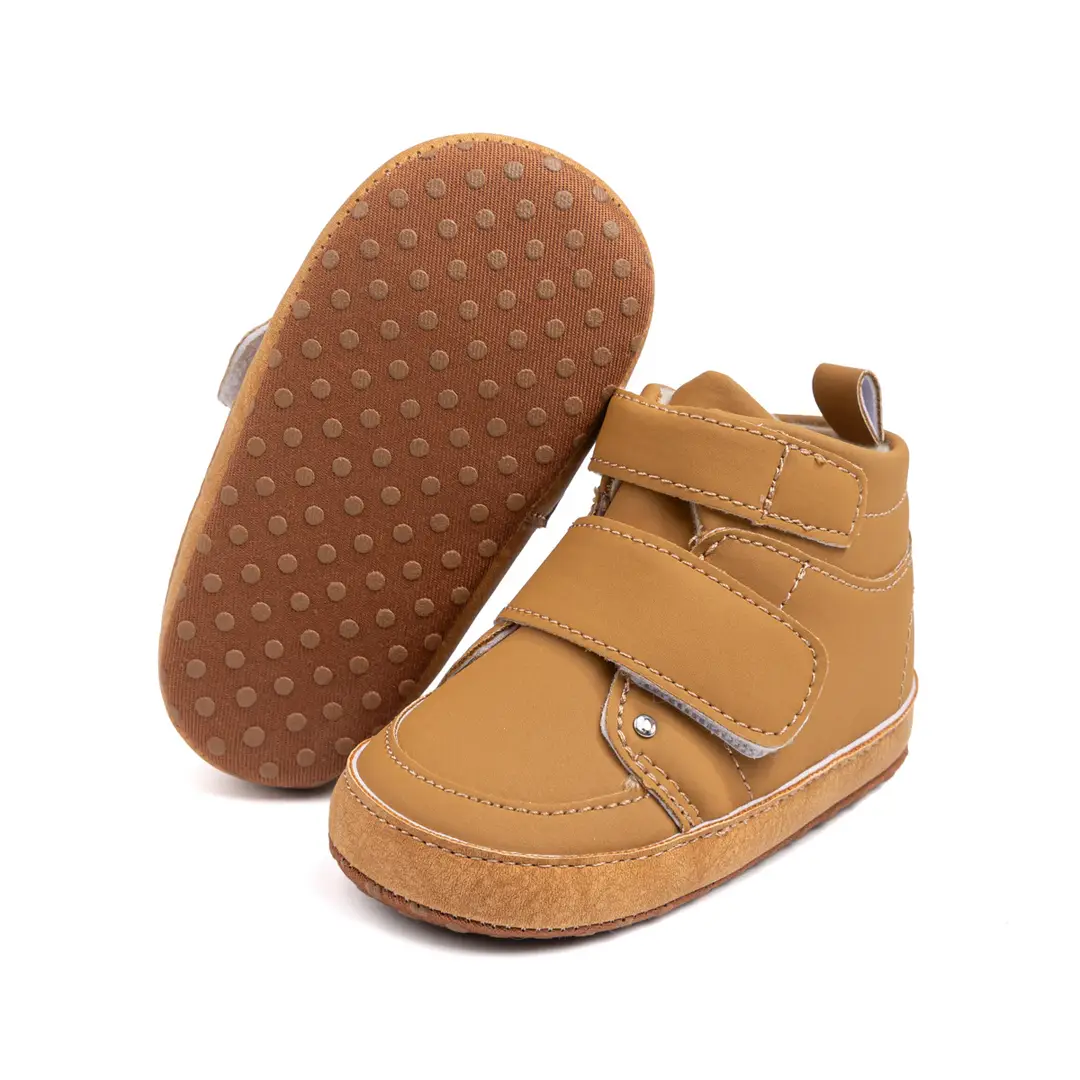 2025 New Baby Boys Casual Shoes High Top Pu Velcro Baby Shoes Cotton Shoes Amazon Wholesale Baby Shoes — feature 16