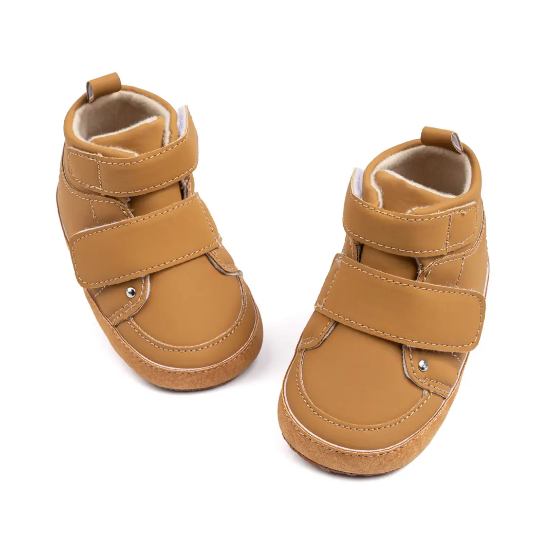 2025 New Baby Boys Casual Shoes High Top Pu Velcro Baby Shoes Cotton Shoes Amazon Wholesale Baby Shoes — feature 18