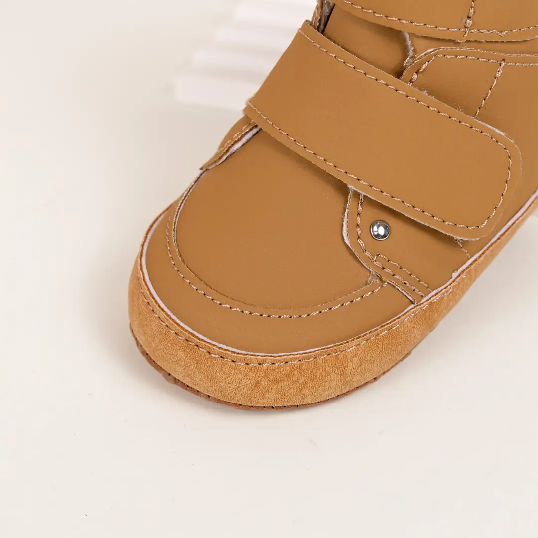 2025 New Baby Boys Casual Shoes High Top Pu Velcro Baby Shoes Cotton Shoes Amazon Wholesale Baby Shoes — feature 8