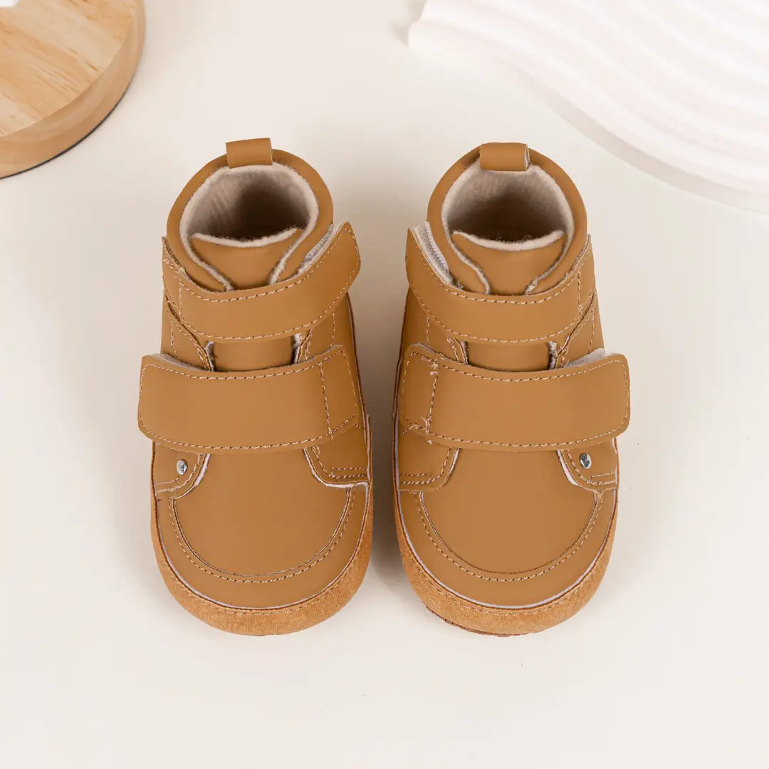 2025 New Baby Boys Casual Shoes High Top Pu Velcro Baby Shoes Cotton Shoes Amazon Wholesale Baby Shoes — feature 9