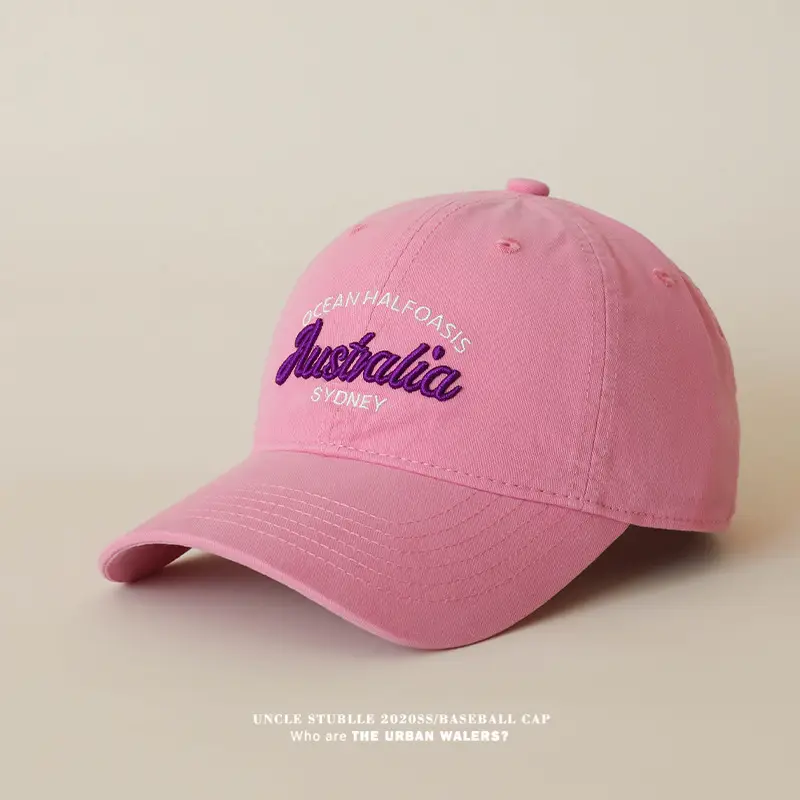 Stubble Australia Korean Letter Embroidered Baseball Cap White — feature 3