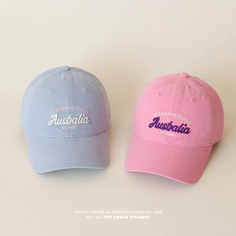 Stubble Australia Korean Letter Embroidered Baseball Cap White — feature 4