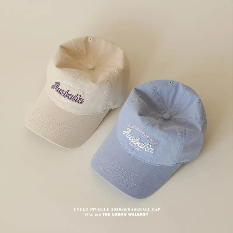Stubble Australia Korean Letter Embroidered Baseball Cap White — feature 9