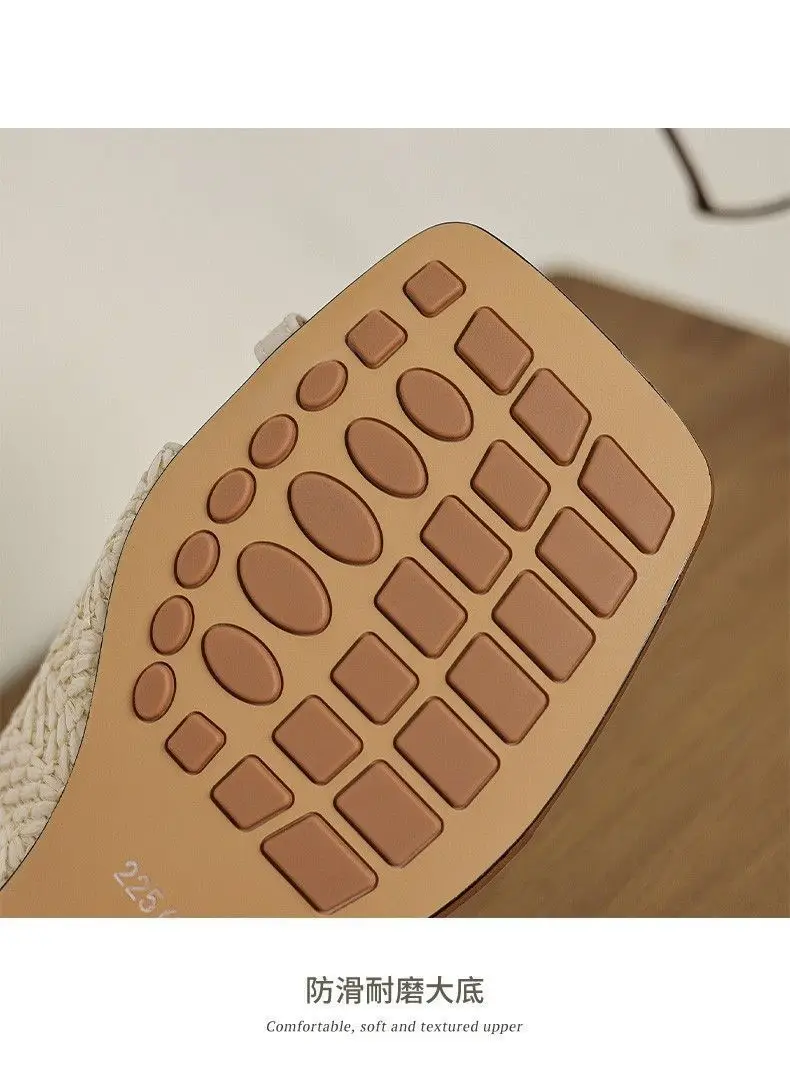 Outwear Handmade Straw Retro Vacation Style 2025 Summer One-toe Beach Half-swell Women's Homemade Woven Sandals — feature 21