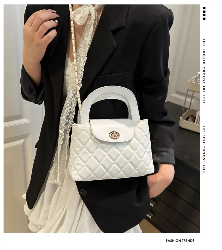 Korean Style Quilted Black & White Women's Bags — feature 1