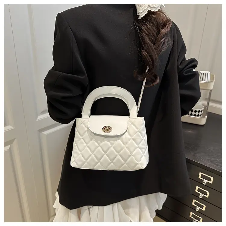 Korean Style Quilted Black & White Women's Bags — feature 11