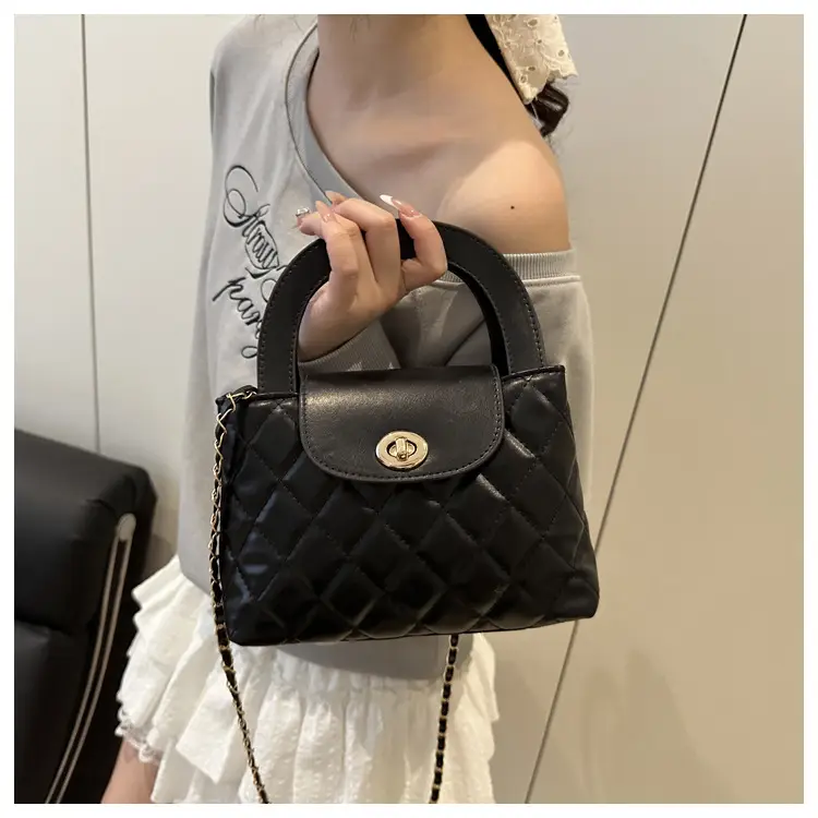 Korean Style Quilted Black & White Women's Bags — feature 12