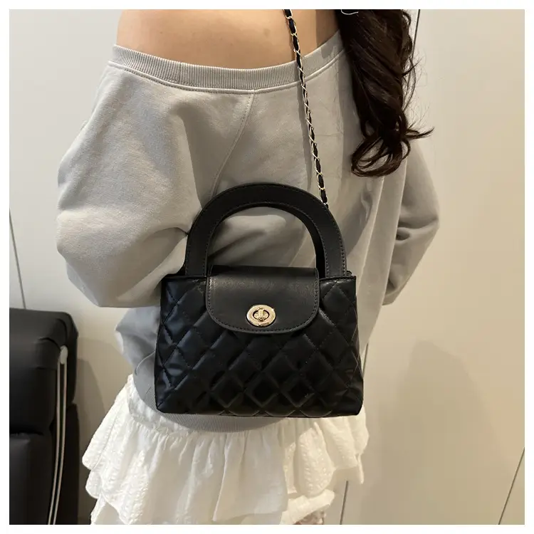 Korean Style Quilted Black & White Women's Bags — feature 13