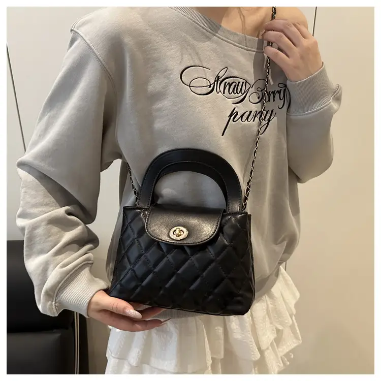 Korean Style Quilted Black & White Women's Bags — feature 15