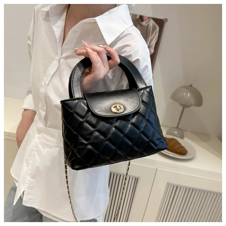 Korean Style Quilted Black & White Women's Bags — feature 16
