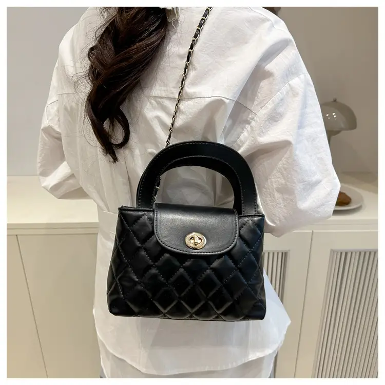 Korean Style Quilted Black & White Women's Bags — feature 17