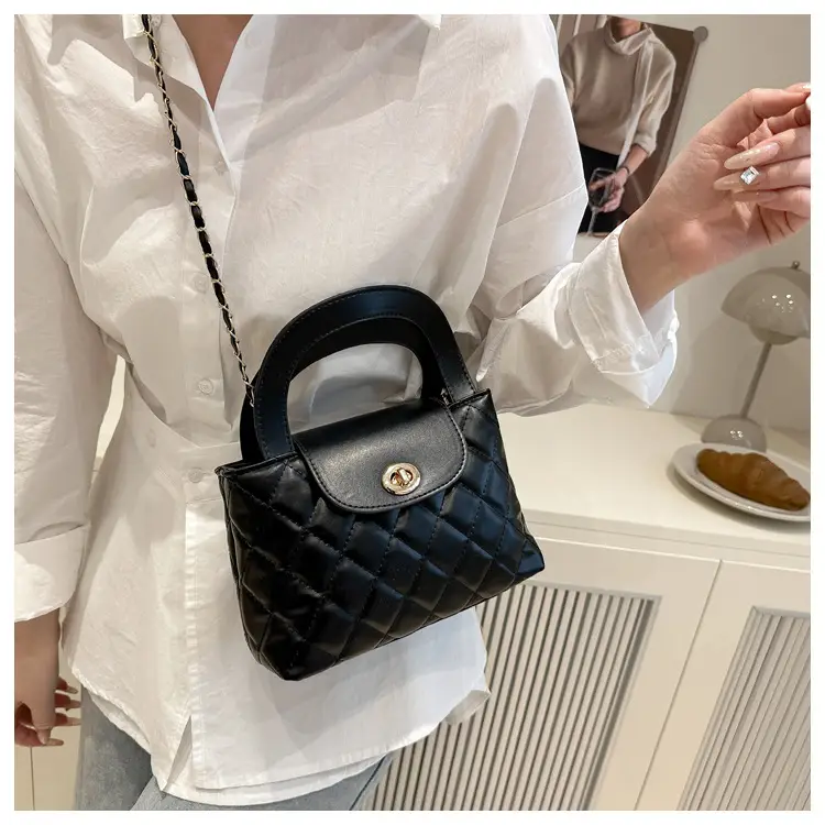 Korean Style Quilted Black & White Women's Bags — feature 18