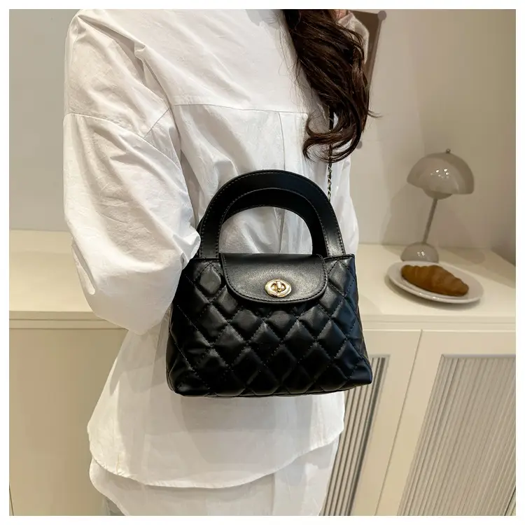 Korean Style Quilted Black & White Women's Bags — feature 19
