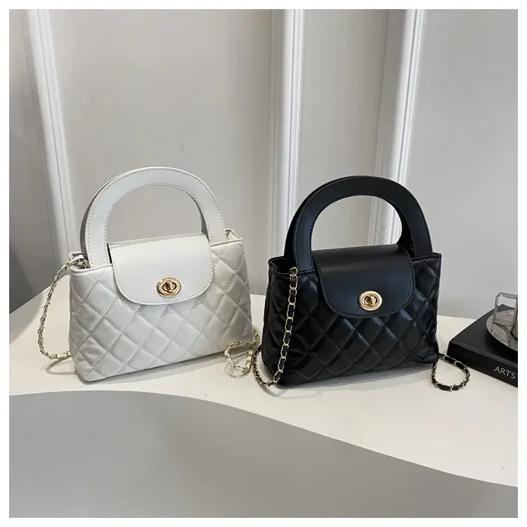Korean Style Quilted Black & White Women's Bags — feature 22