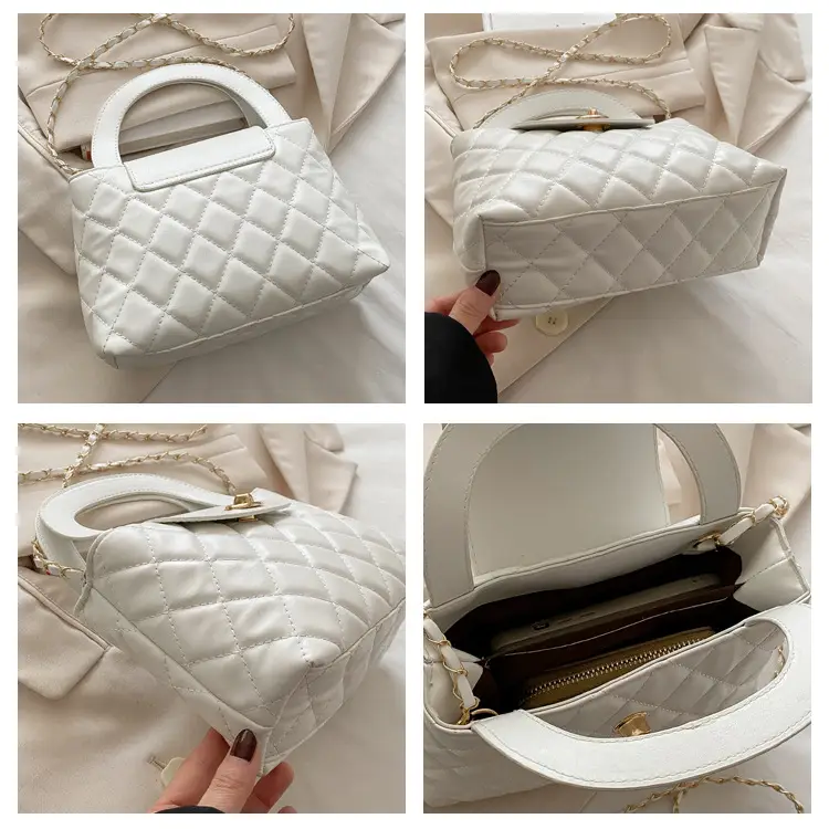 Korean Style Quilted Black & White Women's Bags — feature 7