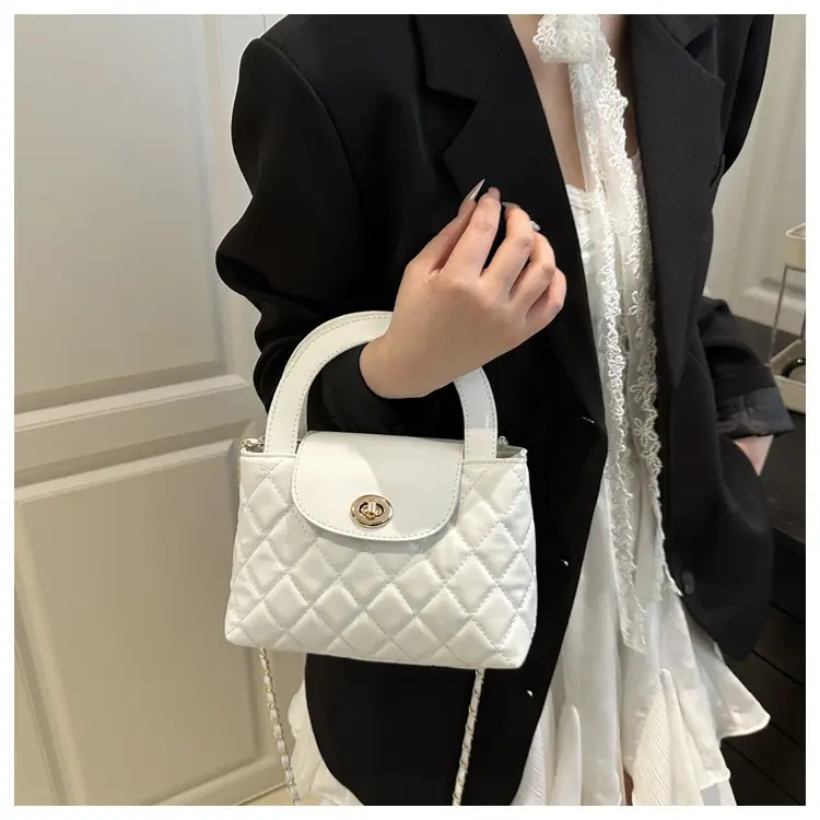 Korean Style Quilted Black & White Women's Bags — feature 8