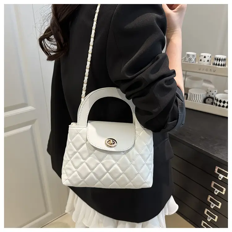 Korean Style Quilted Black & White Women's Bags — feature 9