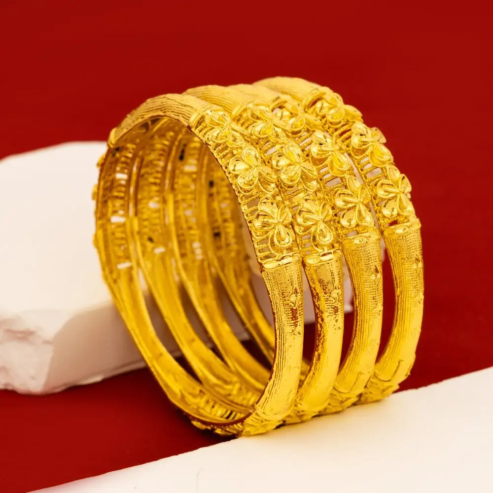 Open-Ended Bracelet Middle Eastern Hollow Women's Fashion Bracelet European and American Nigerian Jewelry Flower Women's Bracelet Versatile