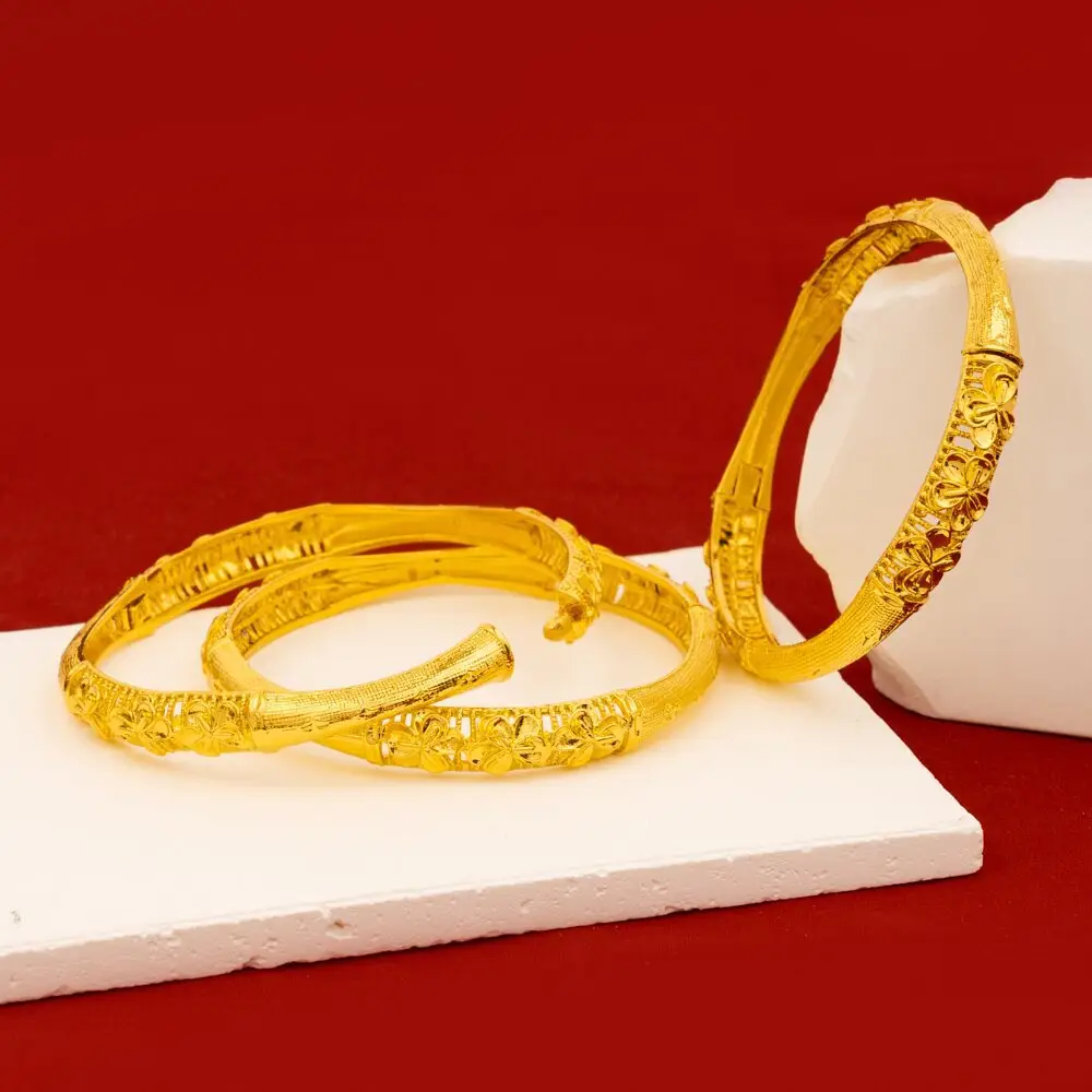 Open-Ended Bracelet Middle Eastern Hollow Women's Fashion Bracelet European and American Nigerian Jewelry Flower Women's Bracelet Versatile
