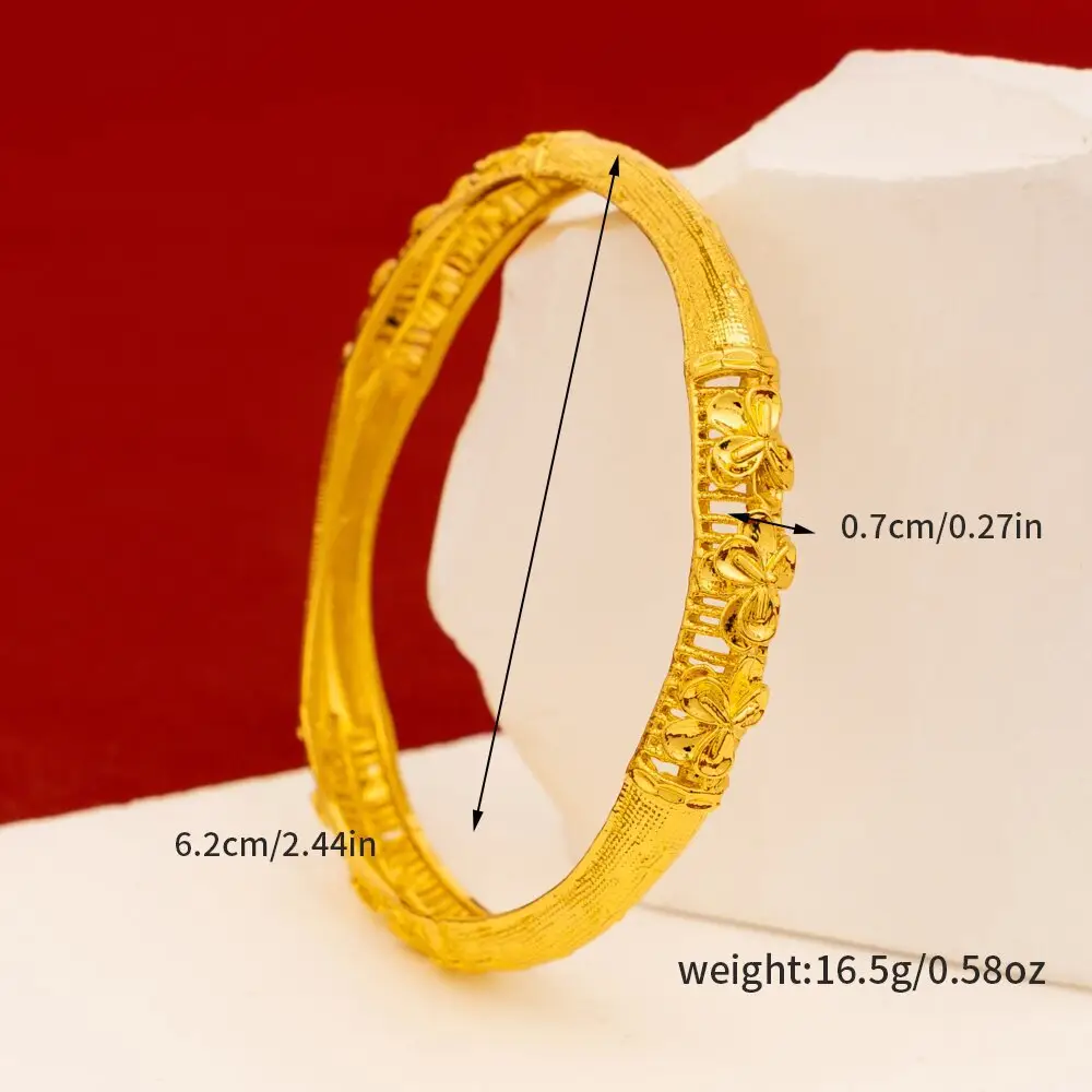 Open-Ended Bracelet Middle Eastern Hollow Women's Fashion Bracelet European and American Nigerian Jewelry Flower Women's Bracelet Versatile — feature 3