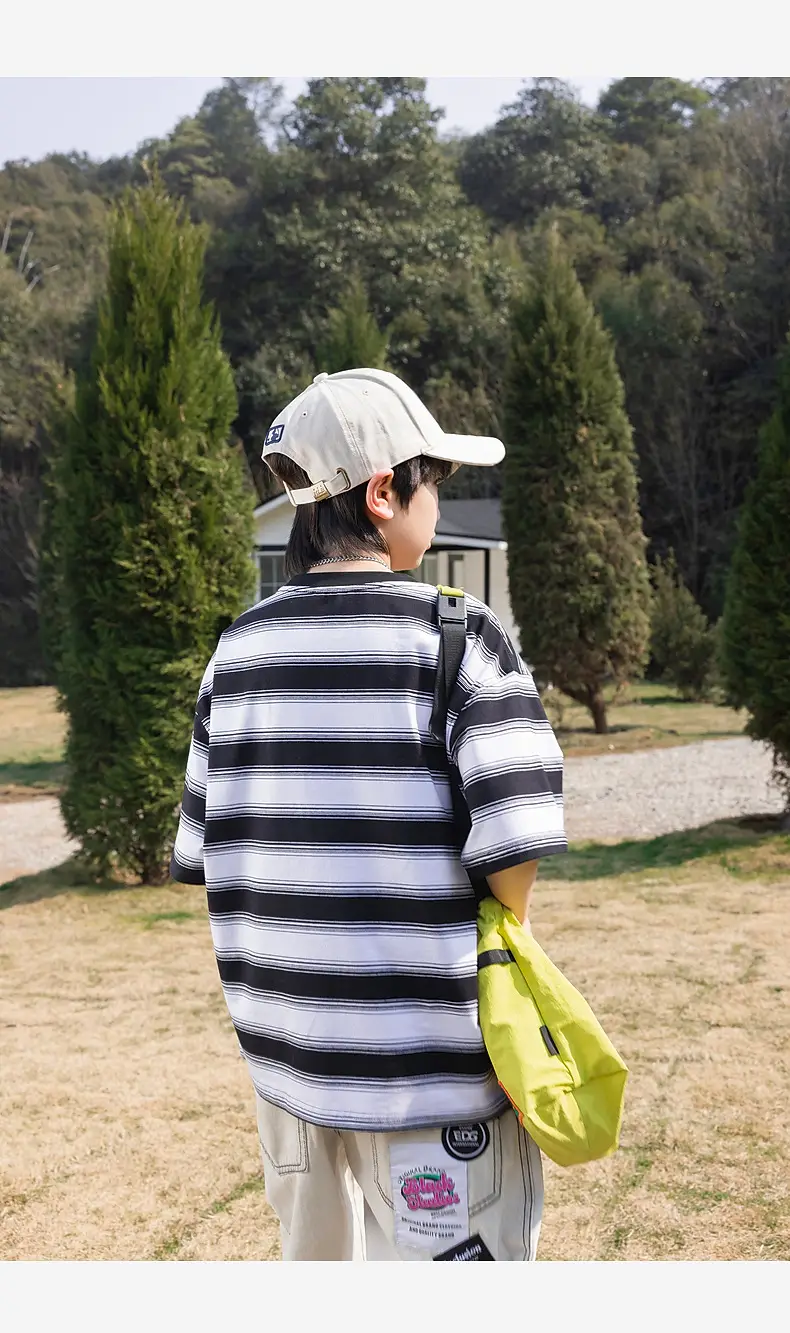 Panda Yuan 2025 Striped T-Shirt for Boys Summer — feature 26