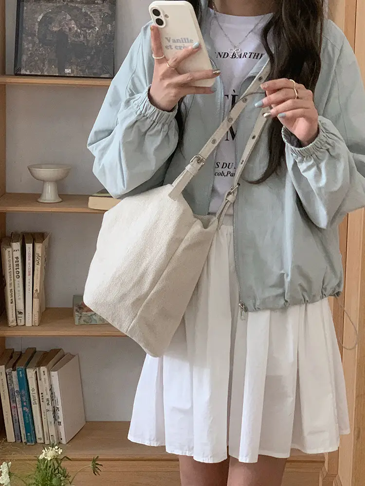 Korean Style Canvas Tote Bag Large Capacity 2026