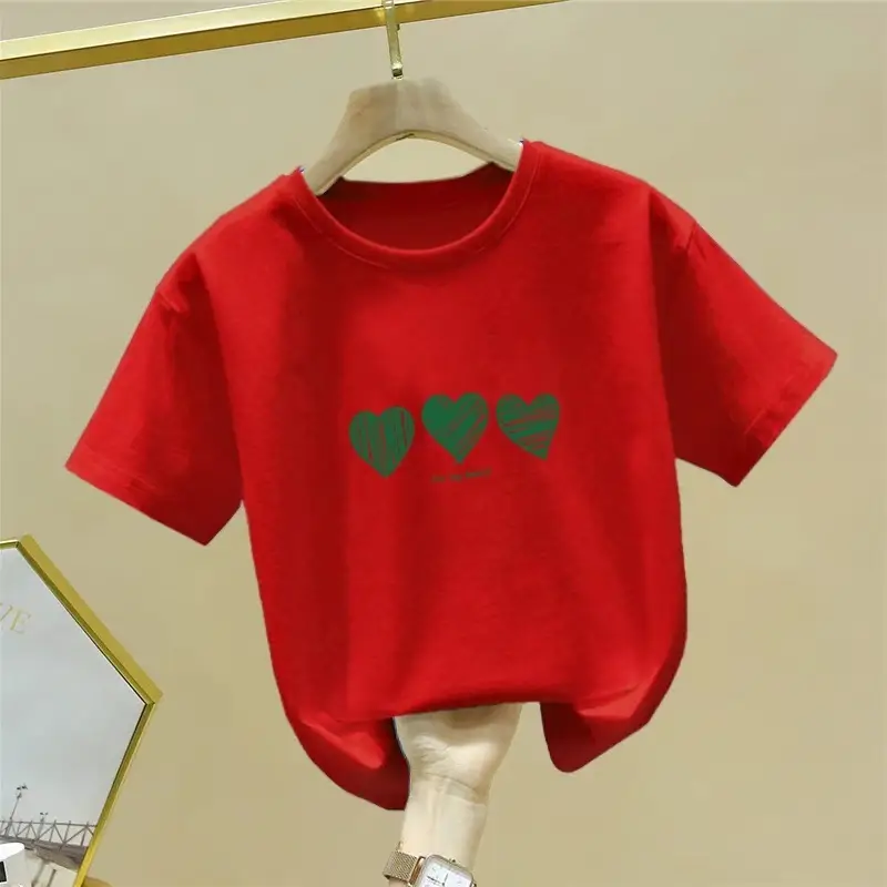 Girls Lavender Heart Print T-Shirt Pure Cotton 2024 - Image 3
