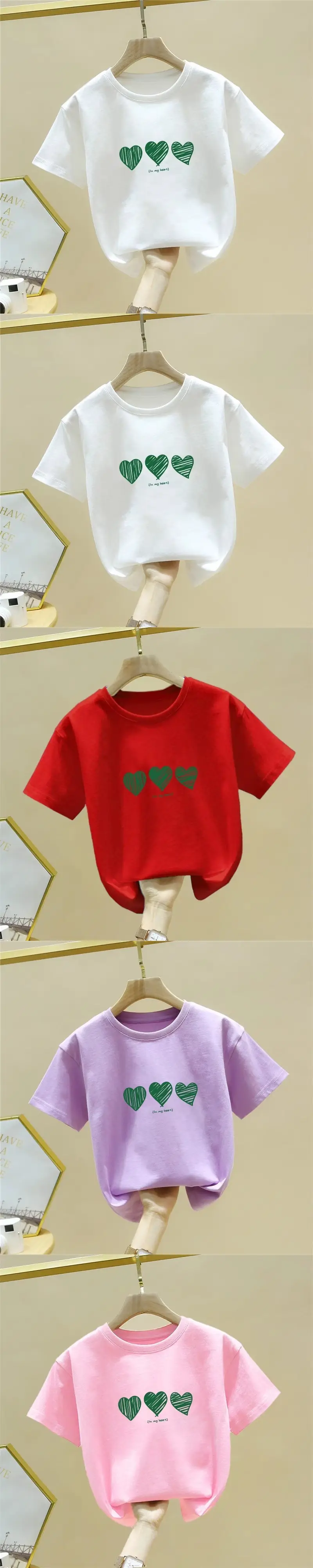 Girls Lavender Heart Print T-Shirt Pure Cotton 2024 — feature 1