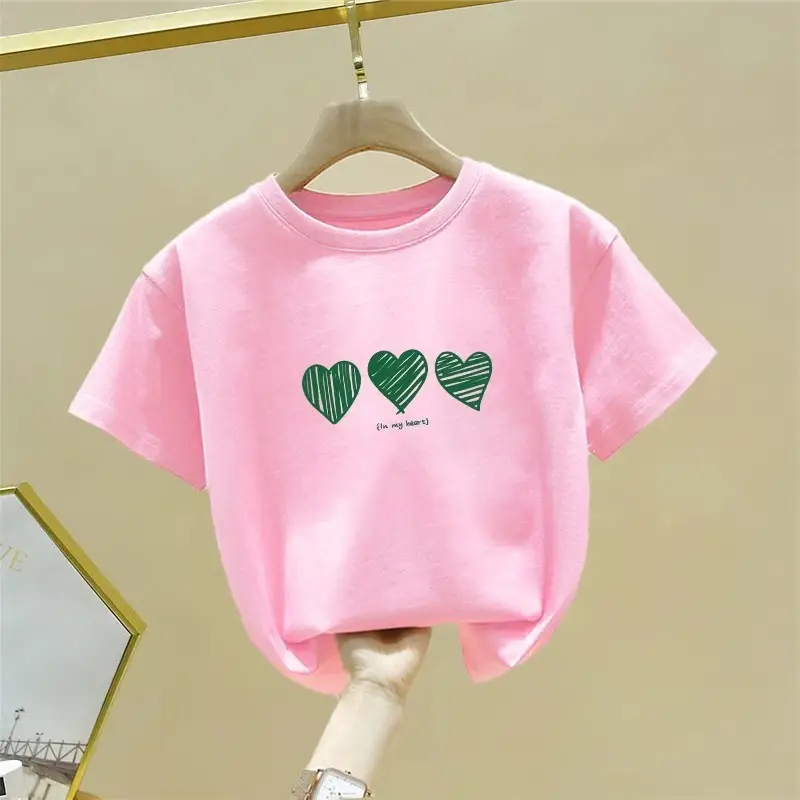 Girls Lavender Heart Print T-Shirt Pure Cotton 2024 - Image 4