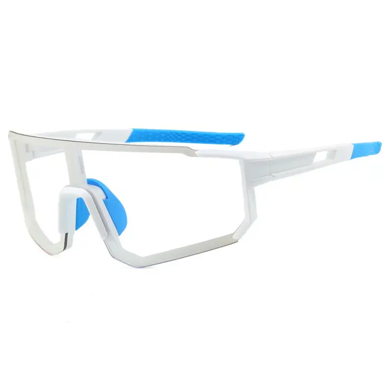European Cycling Sunglasses Blue Black One-Piece - Image 5
