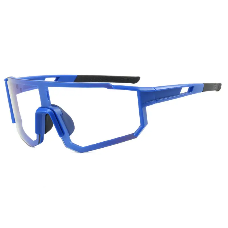 European Cycling Sunglasses Blue Black One-Piece - Image 4