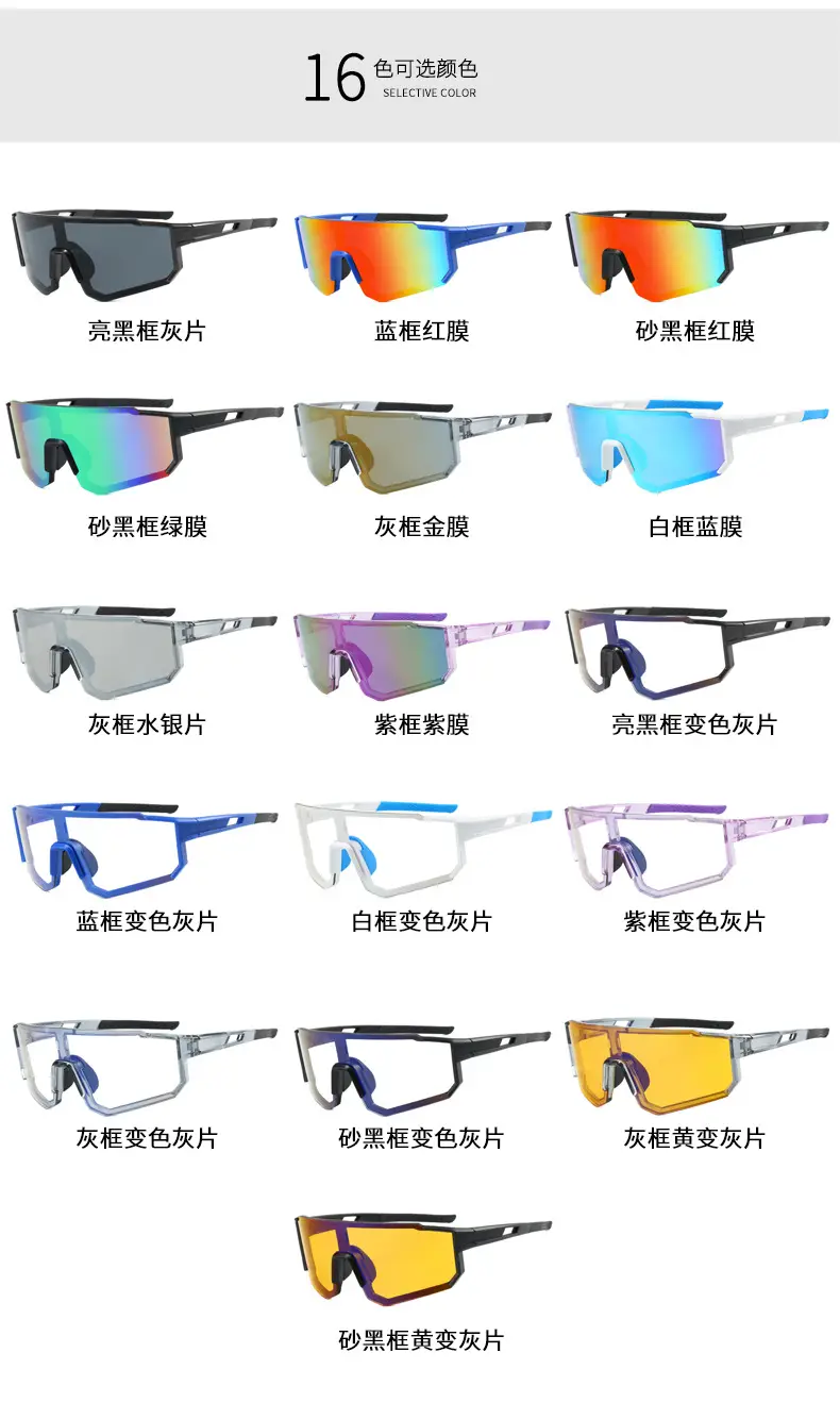 European Cycling Sunglasses Blue Black One-Piece — feature 6