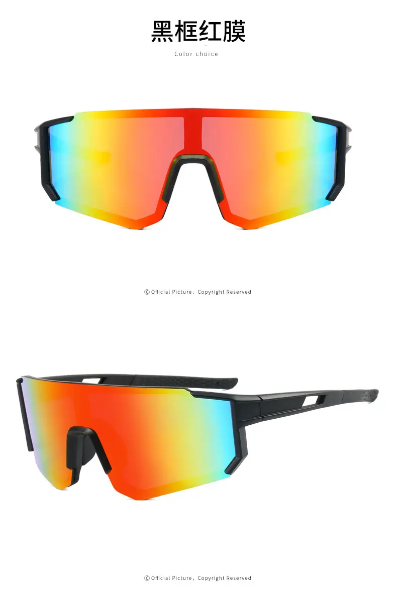 European Cycling Sunglasses Blue Black One-Piece — feature 9