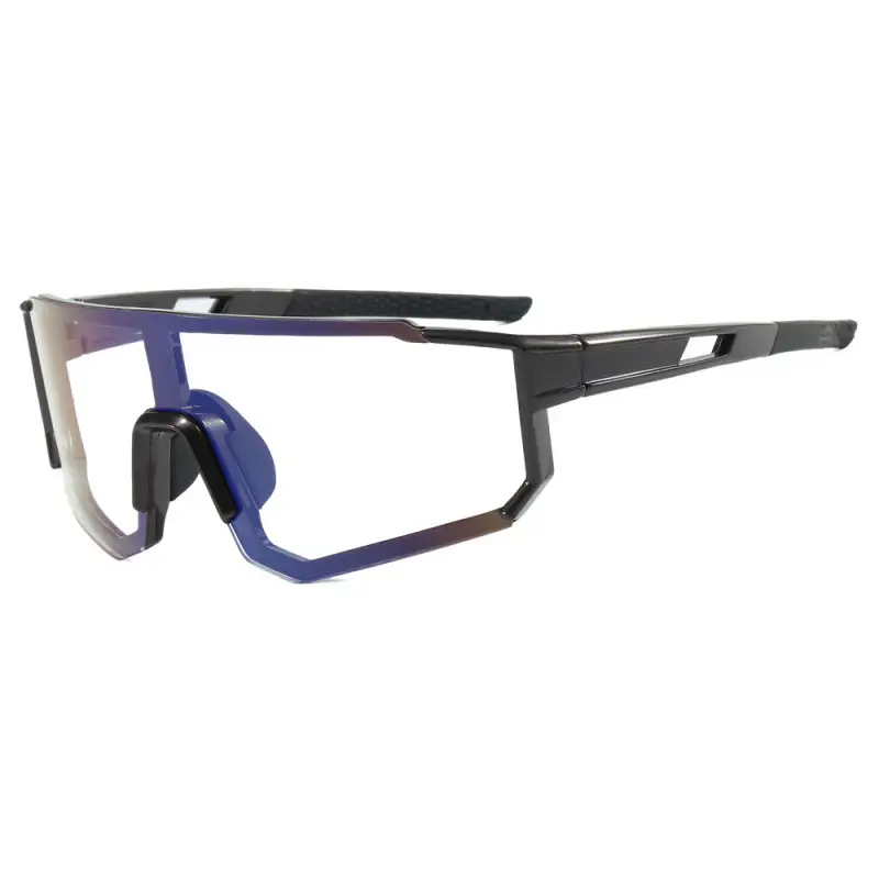 European Cycling Sunglasses Blue Black One-Piece - Image 10