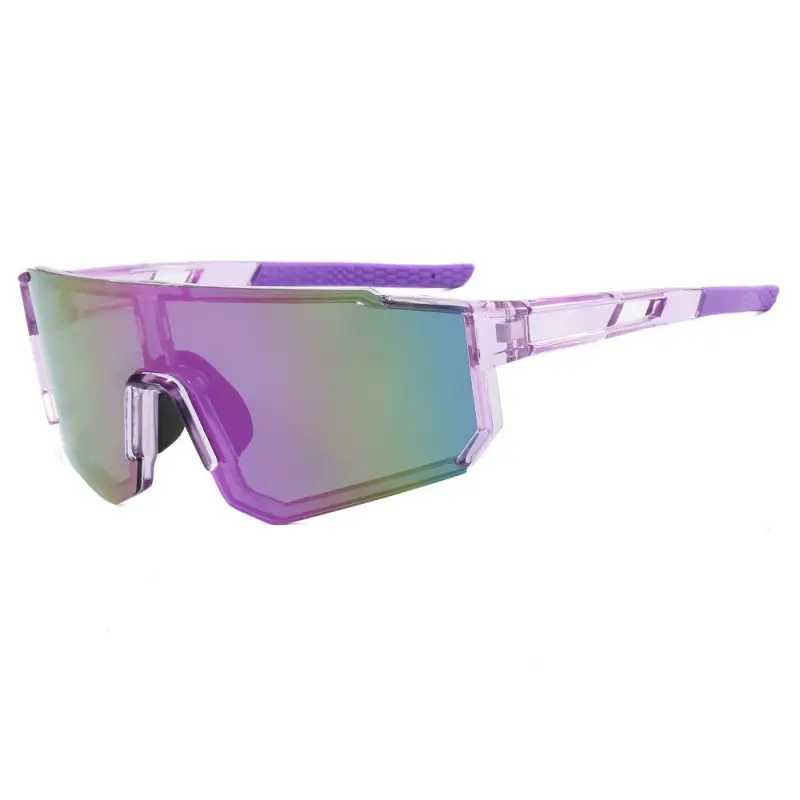 European Cycling Sunglasses Blue Black One-Piece - Image 2